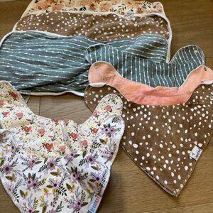 Copper Pearl burp cloths and bibs bundle